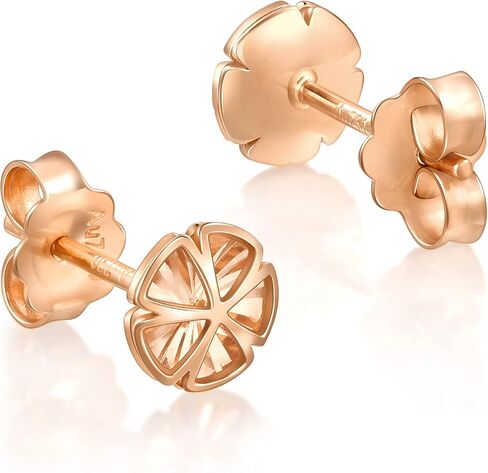 CHOW SANG SANG Delicate Gold 18K Rose Gold Blooming Pierced Flower Stud Earrings for Women and Girls 92796E in Saudi Arabia