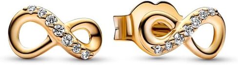 PANDORA Sparkling Infinity Stud Earrings - 14k Gold Plated Stud Earrings with Cubic Zirconia for Women - Gift for Her - With Gift Box in Saudi Arabia