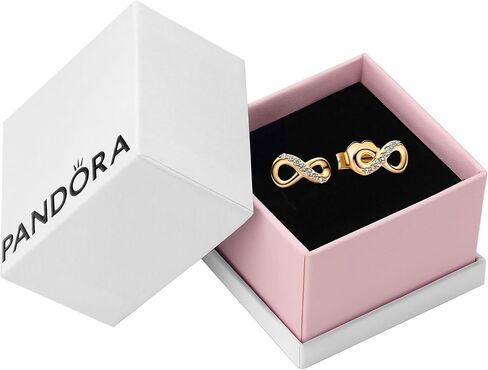 PANDORA Sparkling Infinity Stud Earrings - 14k Gold Plated Stud Earrings with Cubic Zirconia for Women - Gift for Her - With Gift Box in Saudi Arabia