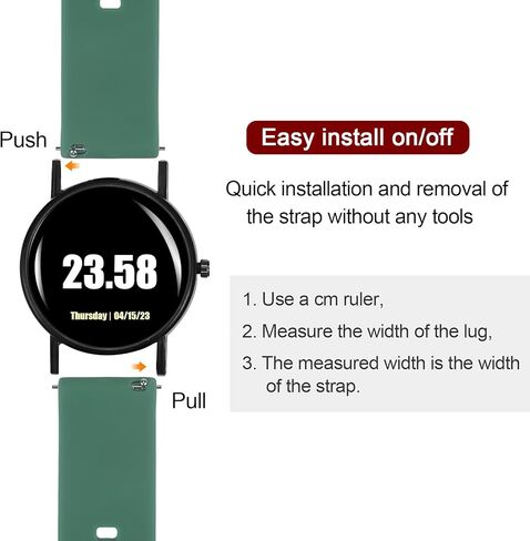 Silicone Watch Bands, Watch Strap Zinc Alloy Buckle Quick Release Watchband for Men Women in Kuwait