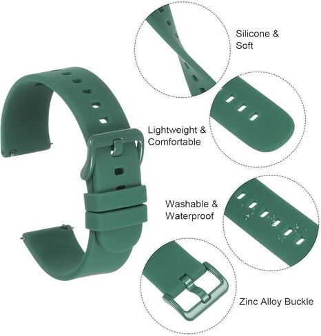 Silicone Watch Bands, Watch Strap Zinc Alloy Buckle Quick Release Watchband for Men Women in Kuwait