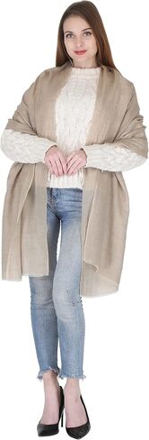 Women Handwoven Pure Pashmina Shawl, 100% Real Cashmere Stylish Wrap Scarf Long Solid Stole Lightweight in Saudi Arabia