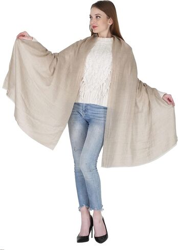 Women Handwoven Pure Pashmina Shawl, 100% Real Cashmere Stylish Wrap Scarf Long Solid Stole Lightweight in Saudi Arabia