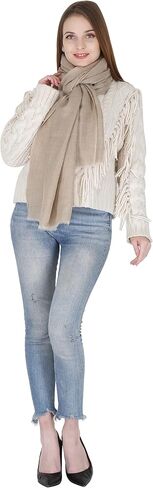 Women Handwoven Pure Pashmina Shawl, 100% Real Cashmere Stylish Wrap Scarf Long Solid Stole Lightweight in Saudi Arabia
