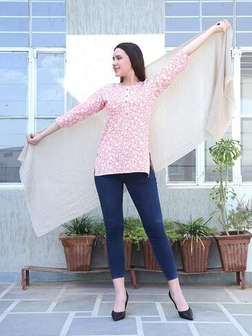 Women Handwoven Pure Pashmina Shawl, 100% Real Cashmere Stylish Wrap Scarf Long Solid Stole Lightweight in Saudi Arabia