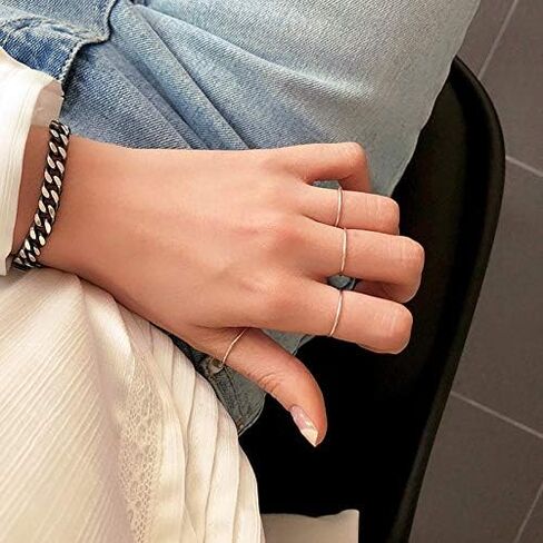 COLORFUL BLING 7 Pcs Set Knuckle Rings Minimalism 1mm Band Stacking Rings Size 4-10 Titanium Stainless Steel in Gold/Rose Gold/Silver/Black for Women Girls in Saudi Arabia