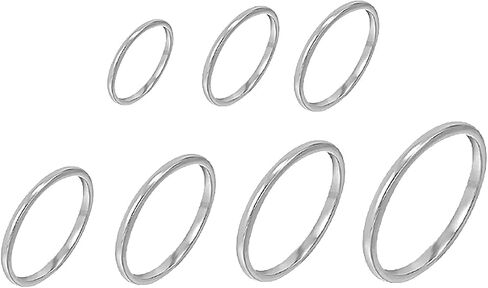 COLORFUL BLING 7 Pcs Set Knuckle Rings Minimalism 1mm Band Stacking Rings Size 4-10 Titanium Stainless Steel in Gold/Rose Gold/Silver/Black for Women Girls in Saudi Arabia