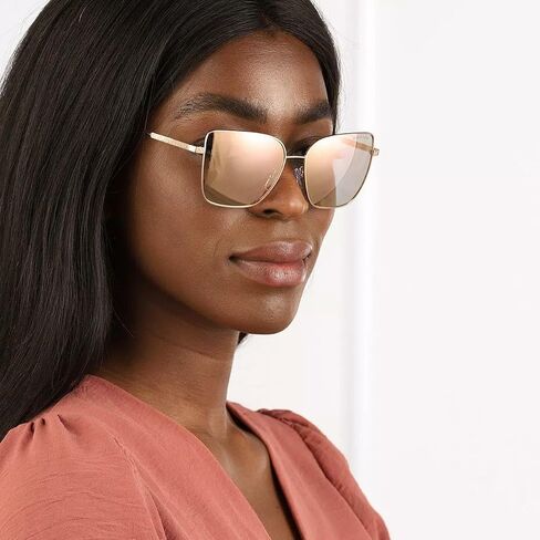 Michael Kors Woman Sunglasses Rose Gold Frame, Rose Gold Mirror Lenses, 57MM in Saudi Arabia