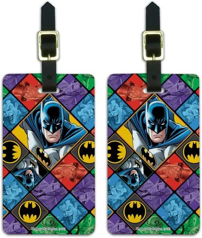 Batman and Villains Pattern Luggage ID Tags Suitcase Carry-On Cards - Set of 2 in Saudi Arabia
