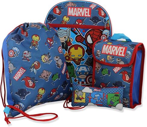 Marvel Kawaii Boys 16" Backpack 5 piece School Set (One Size, Blue) in Saudi Arabia