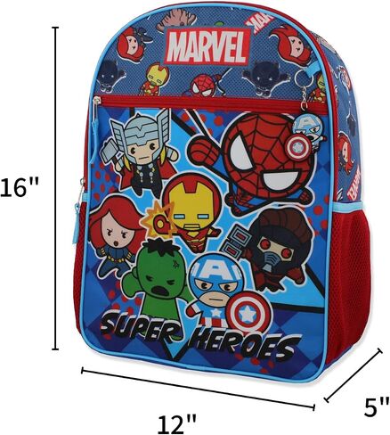 Marvel Kawaii Boys 16" Backpack 5 piece School Set (One Size, Blue) in Saudi Arabia