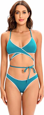 Lucky Brand Women's Standard Shell Stitch Hipster Bikini Bottom, Cheeky Coverage, Swimwear Separates in Saudi Arabia