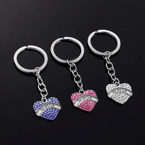 اكس واي باجز مِمرضة سلسلة مفاتيح هدايا للنساء، 3 قطع مجوهرات سلسلة مفاتيح الإرضاع، هدية تقدير الممرضات لعيد الميلاد والتخرج وعيد الحب وعيد الميلاد in Kuwait
