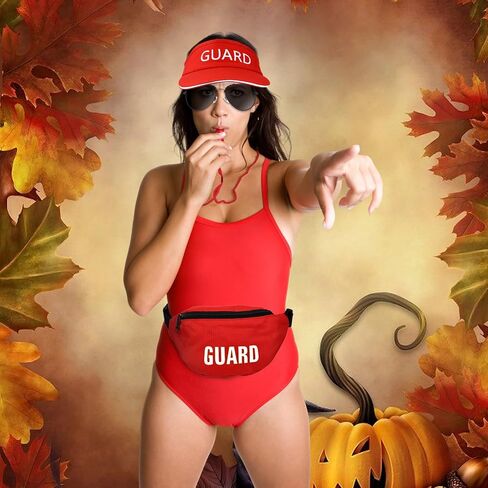 4 Pcs Guard Costume Set Include Hat Fanny Pack Whistle with Lanyard and Sunglasses for Adults Beach Dress Up in Kuwait
