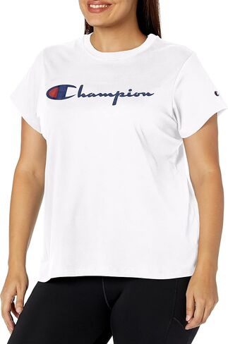 تي شيرت Champion للسيدات خفيف الوزن، تي شيرت نسائي بمقاس كبير، تي شيرت تراث نسائي in Saudi Arabia