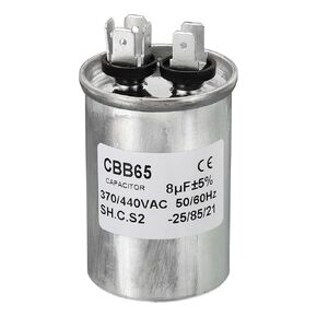PATIKIL 15uF 15MDF 370/440VAC Fan Start Capacitor, CBB65 Circular Run Capacitor for Air Conditioner Cool Heat Pump Condenser Straight