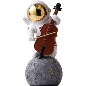 Paimuni Figurine Home Decor Resin Astronaut Statue Collectible Spaceman Sculpture Decorative Music Ornament for Desktop Bookshelf Office Living Room