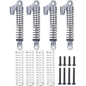 RC Shocks Adjustable Absorber Aluminum RC Shocks with 2 Sets of Springs hardness for TRX4M 1/18 RC Crawler Car Upgrade Parts (Black)