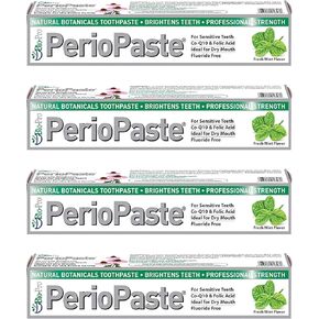 PerioPaste Natural Toothpaste - FOUR 4 oz | Natural Teeth Whitening | Fresh Breath | Stain Removal Naturally