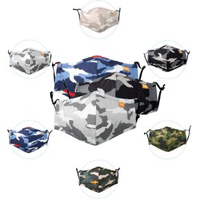 Spring Notion Reusable Washable Camouflage Cotton Cloth Face Mask for Adults and Kids