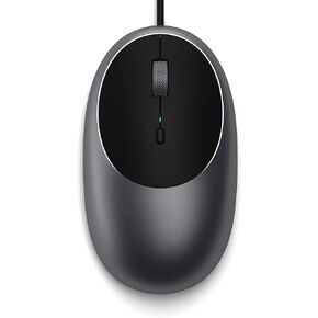 Satechi Aluminum C1 USB-C Wired Mouse – Optical Computer Mouse – for M2/ M1 MacBook Pro/Air, M2/ M1 iPad Pro/Air, M2 Mac Mini, iMac M1 (Space Gray)