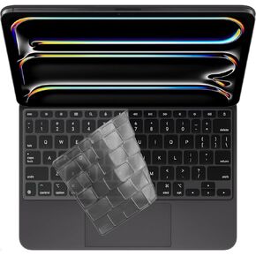 ProElife Keyboard Cover Skin for 2024 iPad Pro 11-inch M4 Chip (A2836/A2837) Magic Keyboard US Enter TPU Protector for Newest iPad Magic Keyboard M4 iPad Pro 11'' 2024 Accessory (Transparent)