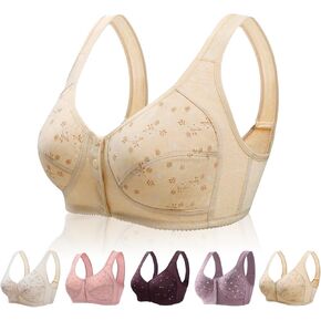 Daisy Bra for Seniors, Front Closure Bras for Older Women,2024 New Comfortable Convenient Front Close Button Cotton Bras