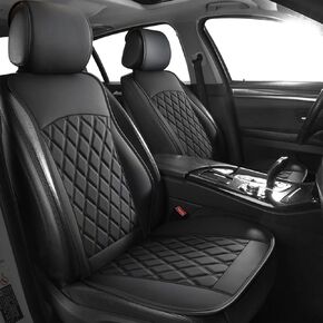 MIROZO 2PCS Front Seat Covers, Narrow Car Seat Covers with Two Kerchief Universal Fit for Most Sedan, Truck and SUV for Sentra Altima Maxima Xterra Sportage NIRO Optima Forte Soul Rio (Black)
