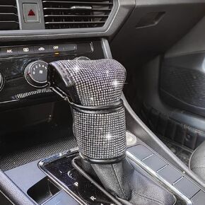 Bling Bling Auto Shift Gear Cover, Auto Shift Gear Cover, Luster Crystal Car Knob Gear Stick Protector, Car Knob Gear Stick Protector,Universal Vehicle Decoration Accessories (Pink)