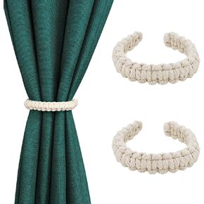 Curtain Tiebacks Curtain Ties Braided Curtain tie Backs Handmade Curtains tiebacks Curtain Holder Tie Backs for Curtains Rustic Style Curtain holdbacks for Thin&Thick Home Window Curtain