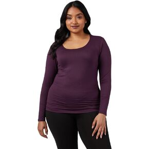 32 Degrees Women's Lightweight Baselayer Scoop Top | Form Fitting | Long Sleeve | 4-Way Stretch | Thermal