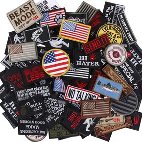 80 Pcs Military Patches Set Funny Tactical Patches Bundle Hook Patches for Tactical Backpack Cap Vest Military Uniform