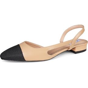 Slingback Flat Shoes for Women Closed Round Toe Low Heeled Sandals Womens Casual Dress Ballet Flats