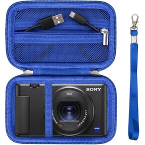 Hard Travel Case for Sony ZV-1F / ZV-1 / ZV-1 II Digital Camera, Digital Camera Protective Case Bag with Mesh Pocket for Battery, USB Cable, SD Card, Black