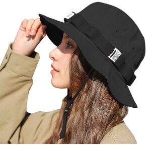 Unisex Boonie Sun Hat for Men Women, Foldable Bucket Hat with Chin Strap for Fishing Hunting Hiking Camping Beach