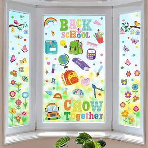 JUNEBRUSHS 9 Sheets Summer Window Clings Gnome Stickers, Beach Window Clings, Double-Sided Summer Window Decals for Summer Pool Party Decoration Supplies School Home Office Accessories Gifts