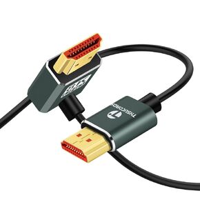 Ultra Thin 8K HDMI 2.1 90 Degree Left Angle Cable 3.3FT, Flexible Slim High Speed Cord Support 4K@120Hz 8K@60Hz Compatible with Roku TV/HDTV/PS5/Blu-ray