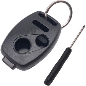 Key Fob Shell Fits Honda Accord/Civic/CR- V/Fit/Odyssey/Pilot/Ridgeline/CR-Z Keyless Entry Remote Case Car Key Cover Housing with Screwdriver & Keyring (2+1 Button, Black)