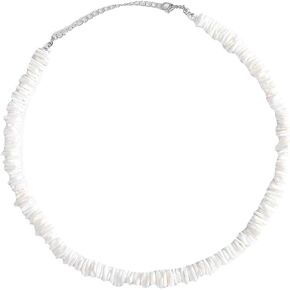 Sinalty Boho Seashell Necklace White Beach Shell Necklaces Chain Puka Choker Jewelry for Women