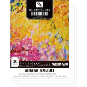 GR DZPLUS Oil Pastel | 9x12 in (123 lb/200g) | 30 Sheets Heavyweight Drawing Paper
