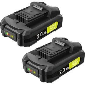 SnapFresh 20V Lithium-ion Battery - 2 x Long Life Batteries Work with All 20V Cordless Tools Only, Lithium-Ion Battery Support Fast Charging(BBT-DC20A)