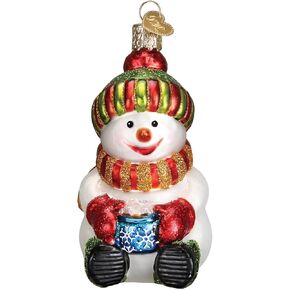 Old World Christmas Ornaments Snowman with Cocoa Glass Blown Ornaments for Christmas Tree