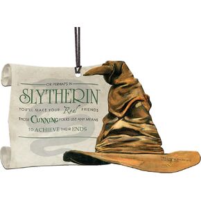 Trend Setters Harry Potter Sorting Hat - Slytherin - Shaped Acrylic Hanging Print Accessory with Hogwarts House Quote Poem