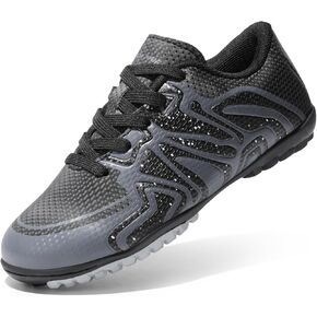 DREAM PAIRS Boys Girls Indoor Turf Soccer Cleats Lace Up Athletic Youth Futsal Football Shoes for Little/Big Kid