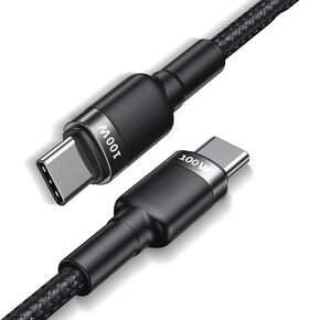 USB-C Cable with Fast Charging and Data Transfer, Nylon Braided, 1.5M USB 3.0 Type-C Cable for iPhone 15, iPhone 15 Pro, iPhone 15 Pro Max, Samsung Phones (Red)