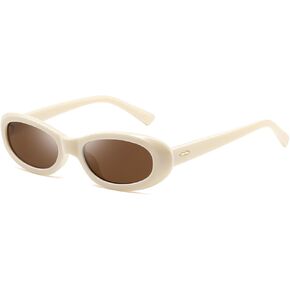 kimorn Retro Oval Sunglasses for Women and Men Fashion Small Oval Sun Glasses 90s Vintage Shades K1702