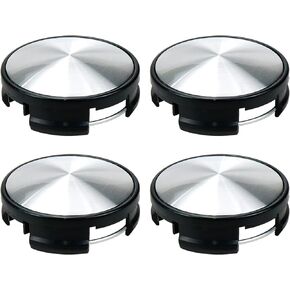 62mm Wheel Center Caps Rim Hub Center Covers Replacement 63mm Lug to Lug (Black & Silver) - 4Pcs