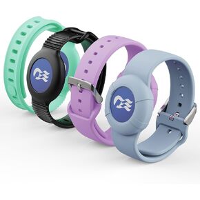 4 Packs Princess Cruise Medallion Holder, Breathable Soft Silicone Wristband for Carnival Ocean Medallion for Women Men Girls Kids Children (Black, Blue, Green, Purple)