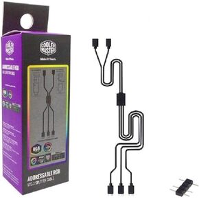 Cooler Master Addressable RGB 1-to-3 Splitter Cable, 1 to 3 3PIN 5V RGB Fan Adapter Cable Compatible ARGB Extension for MSI ASUS(ARGB 1-to-3 Splitter)