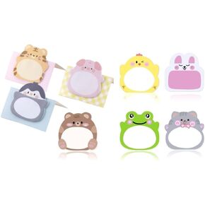8Packs Multicolor Pads Cute Animal Shaped Sticky Notes Cute Patterns,Kawaii Self-Sticky Notes Memo Pad for School Office Home Students Roommates Tab Gifts,Self-Stick Notes,Notebooks and Writing Pads